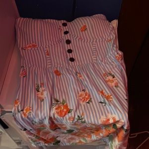 this is a short dress it can be strapless or have straps it has a built in bra